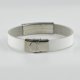 White Leather Amber bracelet for men